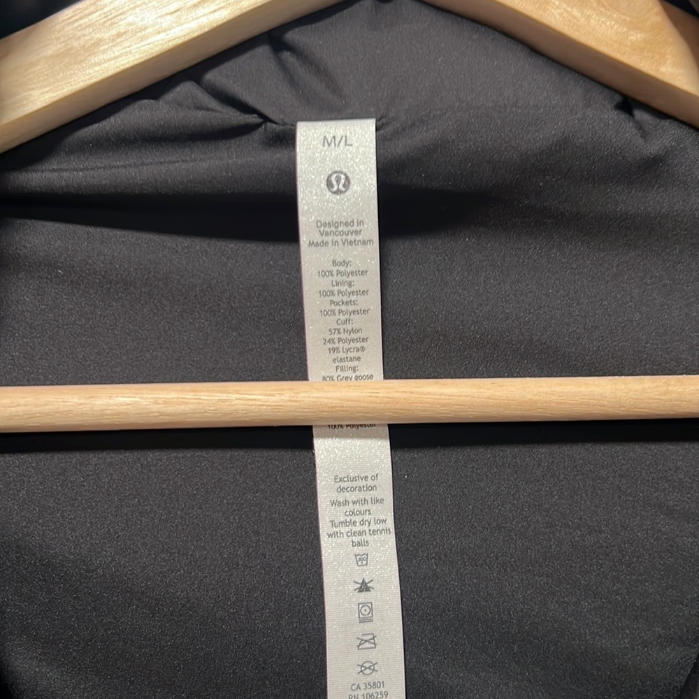 lululemon athletica Black Puffer Jacket